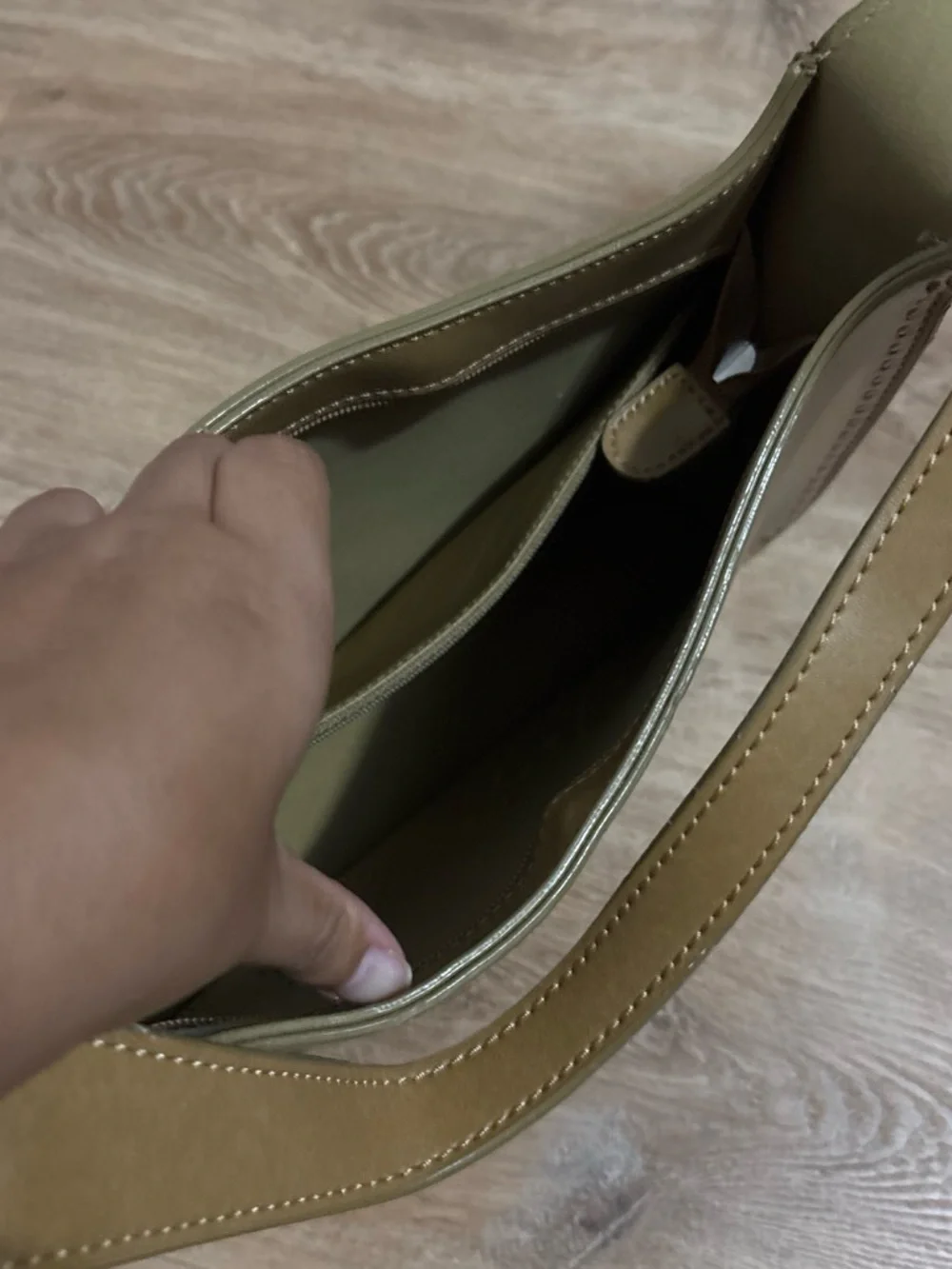 Mondani Tan Perforated Leather Hobo